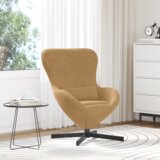 vidaXL jajčna stolica rjava velur | Shoptok.si