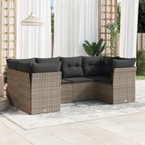 vidaXL 6-dijelni set vrtnih sofa od poliratana s jastucima sivi Cijene