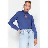 Trendyol Navy Blue Collar Detailed Woven Blouse | shoptok.hr