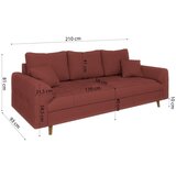 Ropez Opečnato oranžna sedežna garnitura iz rebrastega žameta 210 cm Ariella – | Shoptok.si