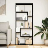 vidaXL Sobna pregrada / regal za knjige crni 67 x 25 x 161,5 cm drveni | shoptok.hr