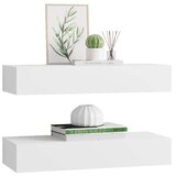  Zidne police s ladicom 2 kom bijele 60 x 23,5 x 10 cm MDF | Eponuda.ba