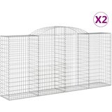  Lučne gabionske košare 2 kom 300x50x140/160cm pocinčano željezo | shoptok.hr