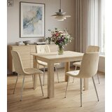 Libra stolica - svijetlo bež baršun / kromirane noge x 4 | shoptok.hr