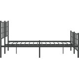  Metalni okvir kreveta uzglavlje i podnožje crni 135x190 cm | shoptok.hr