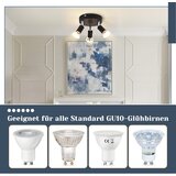 Nettlife LED stropna svetilka GU10 - 3 moderni okrogli stropni reflektorji stropni reflektorji za spalnico in dnevno sobo, brez žarnice črne barve, (22116843) | Shoptok.si