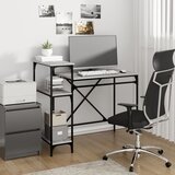 Maison Chic Pisalna miza - pisarniška miza - Računalniška miza s policami siva sonoma 105x50x90cm inž. les železo, (21785098) | Shoptok.si