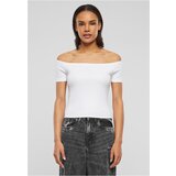 UC Ladies women's t-shirt organic off shoulder rib - white