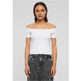 UC Ladies women's t-shirt organic off shoulder rib - white cene