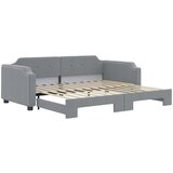  Izvlečna dnevna postelja svetlo siva 80x200 cm blago | Shoptok.si