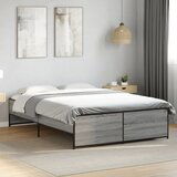 Maison Chic Posteljni okvir - Dvoposteljna postelja - Zakonska postelja siva sonoma 120x190 cm inženirski les in kovina-J15131, (21767087) | Shoptok.si