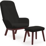  Stolica za opuštanje s tabureom crna baršunasta | Shoptok.si