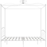  Okvir za krevet s nadstrešnicom bijeli metalni 180 x 200 cm | Eponuda.com