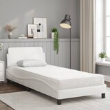  Krevet s madracem Dover bijeli 90 x 190 cm od umjetne kože | shoptok.hr