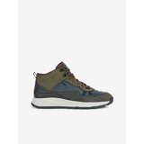 Geox Khaki Mens Ankle Sneakers with Suede Details Terrestre - Men | shoptok.hr
