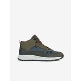 Geox Khaki Mens Ankle Sneakers with Suede Details Terrestre - Men