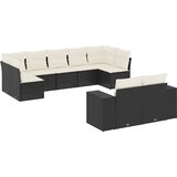  9-dijelni set vrtnih sofa s jastucima crni od poliratana | shoptok.hr