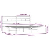 Metalni okvir kreveta bez madraca boja hrasta 193x203 cm | shoptok.hr
