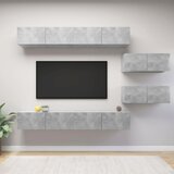vidaXL 6-dijelni set TV ormarića siva boja betona od iverice cijene