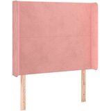  Vzglavje z ušesi roza 93x16x118/128 cm žamet | Shoptok.si