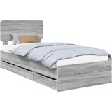 vidaXL konstrukcija postelje siva sonoma 90 x 200 cm inženirsko leseno, (5000113703) | Shoptok.si