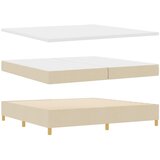  Krevet s opruga kutije s madracem Krema 200 x 200 cm tkanina | shoptok.hr