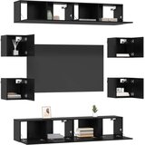  Set TV komoda 8 pcs 80 x 30 x 30 cm Crni hrast | shoptok.hr