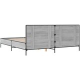  Posteljni okvir siva sonoma 200x200 cm inž. les in kovina | Shoptok.si