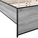  Okvir kreveta boja hrasta 135x190cm konstruirano drvo i metal | shoptok.hr
