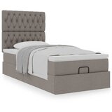 VidaXL Otomanski okvir kreveta s madraca smeđesivi 100x200cm tkanine VidaXL Otomanski okvir kreveta s madraca smeđesivi 100x200cm tkanine Slike