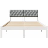  Okvir kreveta s uzglavljem Bijela i svijetlosiva 120 x 200 cm | shoptok.hr