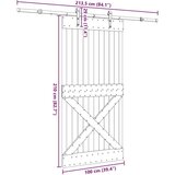 vidaXL Klizna vrata s priborom za montažu 100x210 cm masivna borovina | shoptok.hr