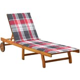Maison Chic Vrtni Ležalnik - Sončna ležalnik z blazino trden akacijev les, (22042659) | Shoptok.si