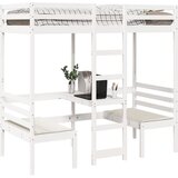  Okvir kreveta na kat + stol i stolice bijeli 90x200 cm borovina | shoptok.hr