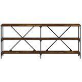  Stolić za kavu boja hrasta 180 x 30 x 75 cm od drva i željeza | shoptok.hr