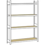 SCHULTE Širok regal, z iverno ploščo, višina 2500 mm, širina 1500 mm, osnovni regal, globina 400 mm | Shoptok.si