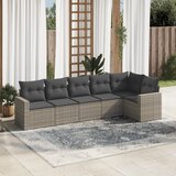  6-dijelni set vrtnih sofa od poliratana s jastucima sivi | shoptok.hr