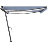  Ročno zložljiva tenda z LED lučkami 450x300 cm modra in bela, (20729102) | Shoptok.si