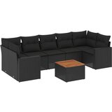 vidaXL 8-dijelni set vrtnih sofa od poliratana s jastucima crni | shoptok.hr
