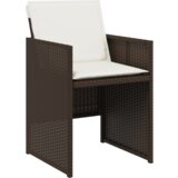 vidaXL 5-dijelni vrtni set za objedovanje s jastučićima smeđi poliratan, vrtni stol crni 160x80x73 cm kaljeno staklo | shoptok.hr