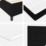  Postelja s pomičnim dnom in ležiščem Črna 160x200 cm Tkanina, (22051670) | Shoptok.si