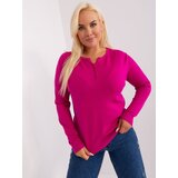 Fashion Hunters Fuchsia women's sweater larger size with cuffs | shoptok.hr