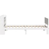  Okvir kreveta s uzglavljem bijeli 75x190 cm od borovine | shoptok.hr