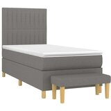  Box spring postelja z vzmetnico temno siva 90x190 cm blago, (20791310) | Shoptok.si