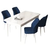 Hanah home set trpezarijski sto i 4 stolice arp white navy blue | Eponuda.com