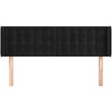  Uzglavlje s ušima crno 147x16x78/88 cm baršunasto | shoptok.hr