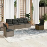  6-dijelni set vrtnih sofa od poliratana s jastucima sivi | shoptok.hr