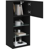 TV ormarići s LED svjetlima 2 kom crni 40,5x30x90 cm | Shoptok.si