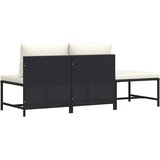  3-dijelni vrtni set sofa od poliratana s jastucima crni | shoptok.hr
