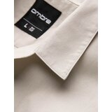 Ombre Men's short sleeve shirt with Cuban collar - cream | Shoptok.si